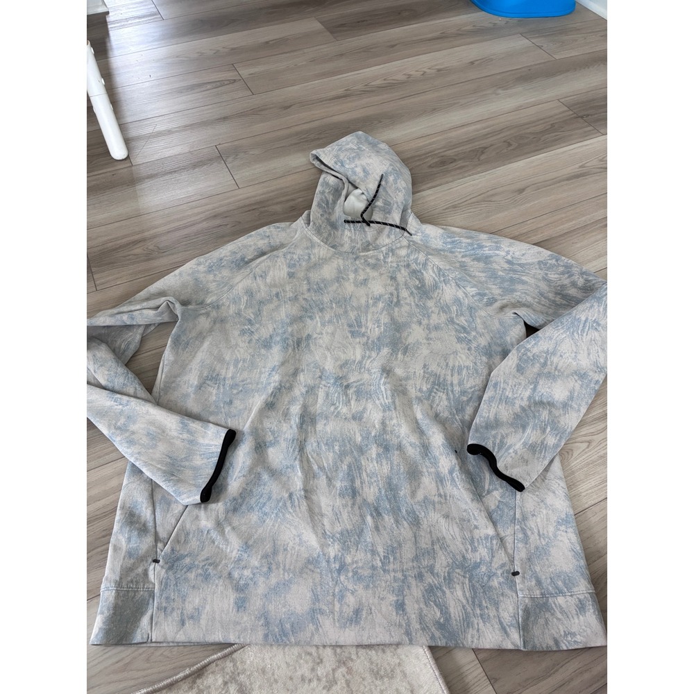 Old Navy Active Dynamic Fleece Hoodie XXL Tall Blue White Marble Sweatshirt